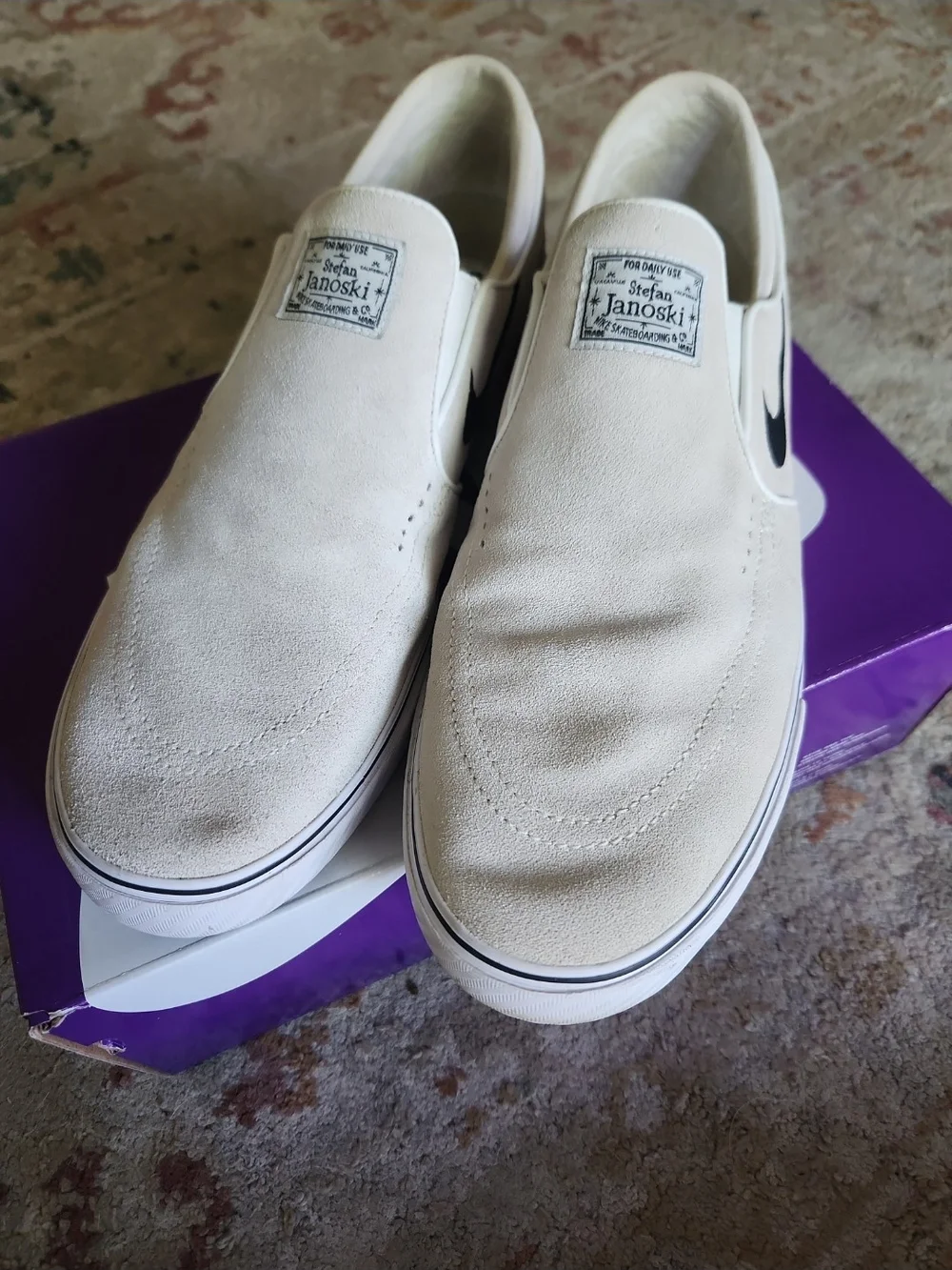 Size 14 - Nike Zoom Stefan Janoski+ Slip SB Summit Ivory & Black With Box
